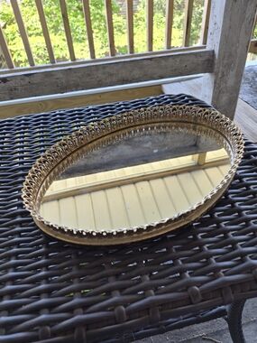 Vintage Victorian Art Deco MCM Mirror Tray